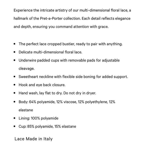 Cosabella New Magnolia Longline Underwire Lace Pink Bustier Top Tank 32 C - Picture 4 of 7